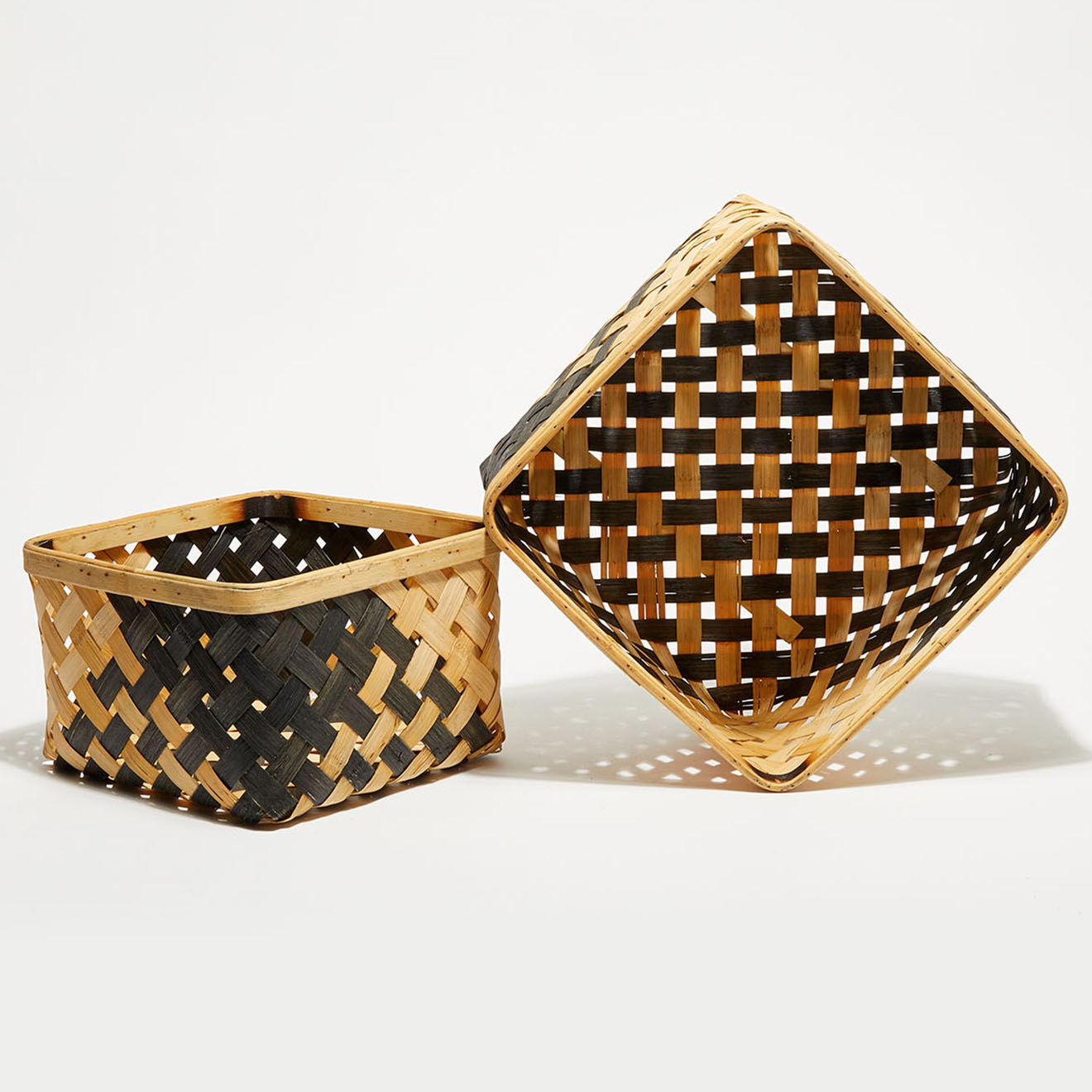Pomax Set de 2 paniers Kiyosu marron/noir