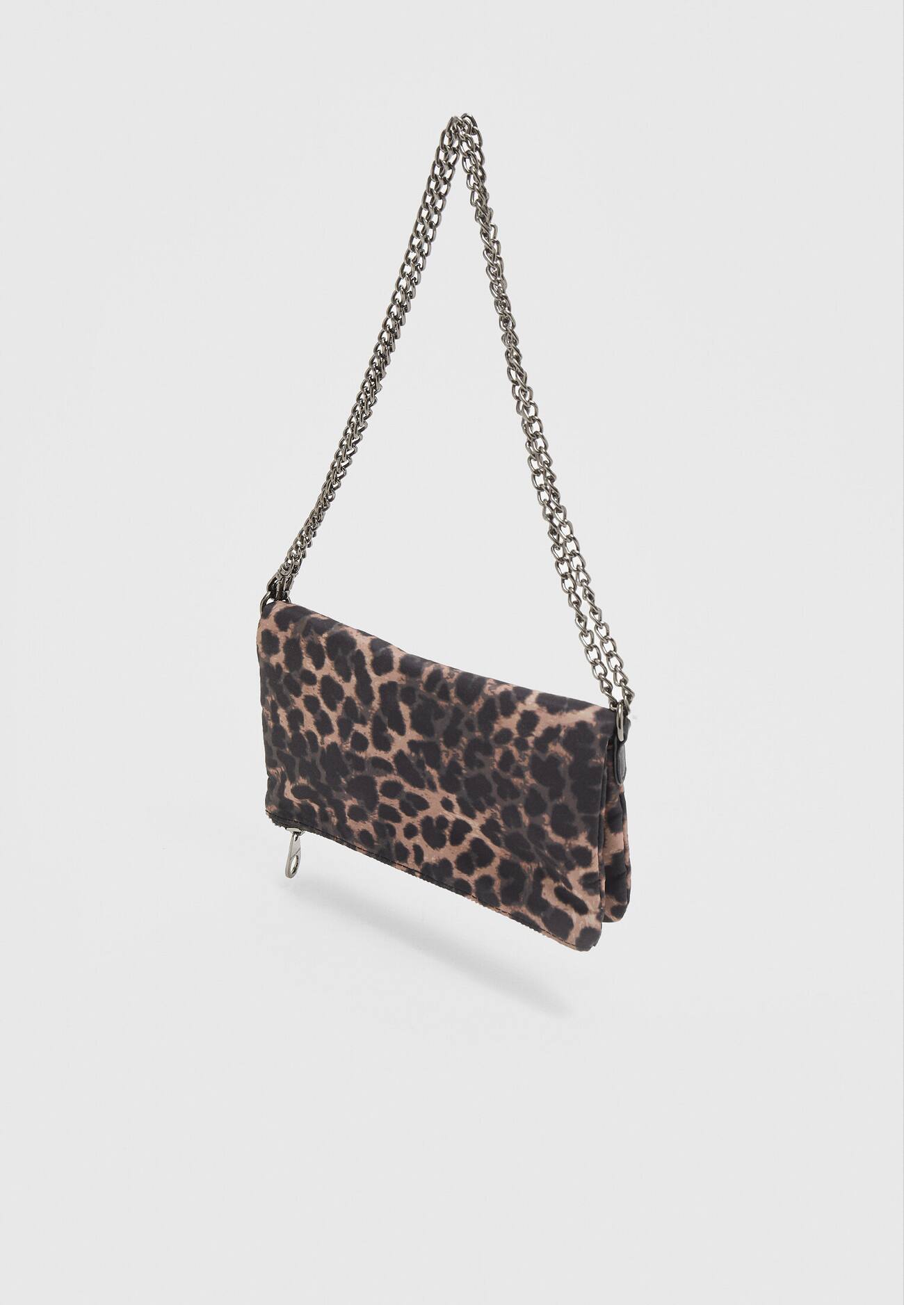 Bolsa pequena com estampa de leopardo