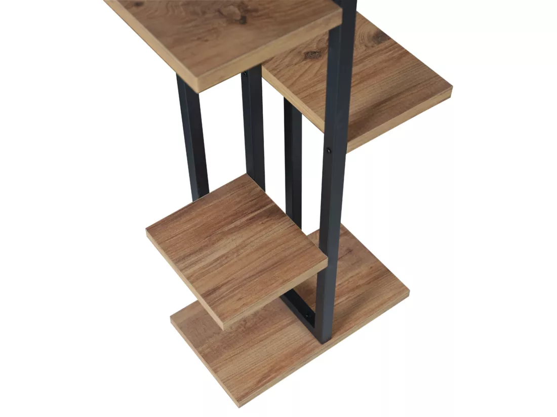 Support de plantes Tohmajärvi à 5 niveaux 120 x 34 x 21 cm effet noyer / noir [en.casa]