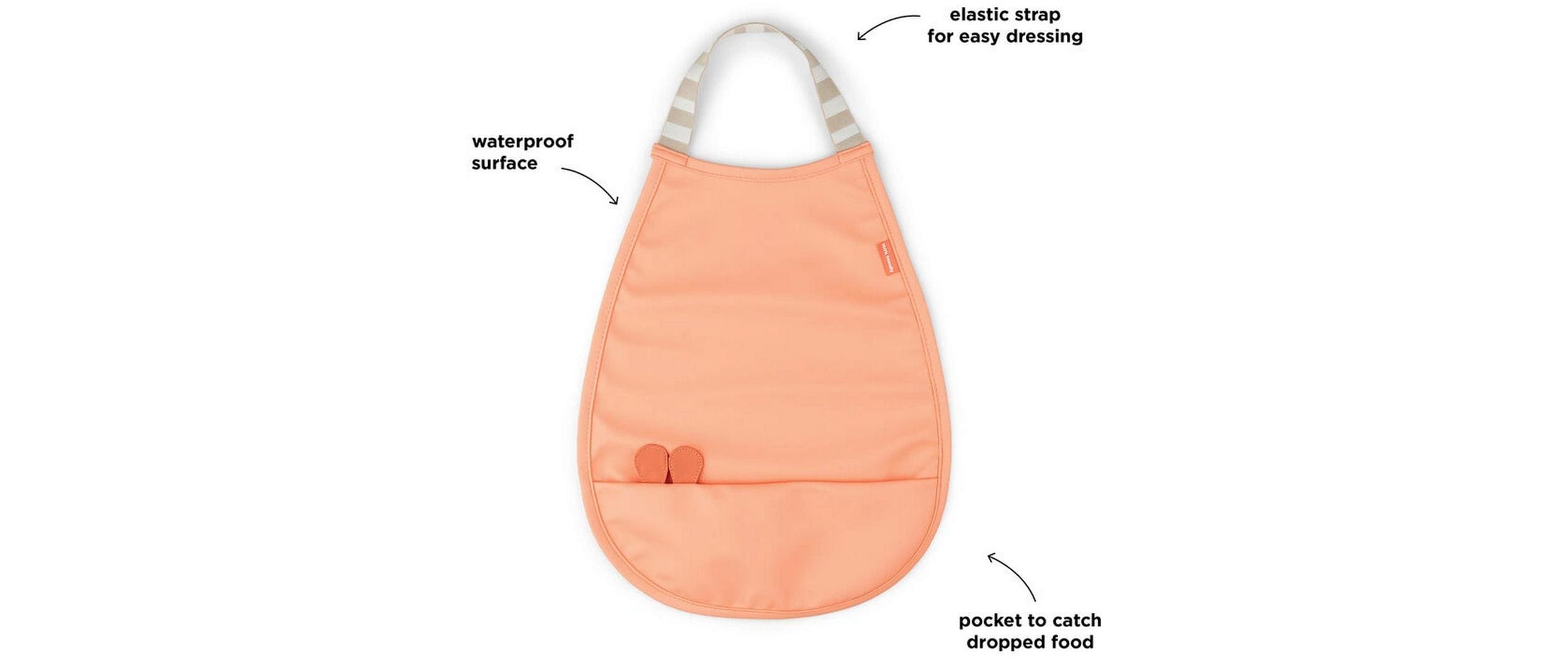 Lätzchen Pull-over Raffi Koralle 35 x 26.5 cmLätzchen mit wasserabweisender Oberfläche