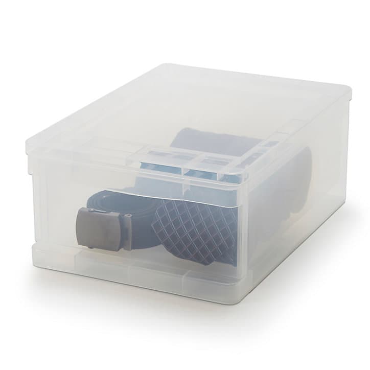 Tour en plastique 1 tiroir Kontor transparent H. 14 x L. 35 x P. 25,5 cm
