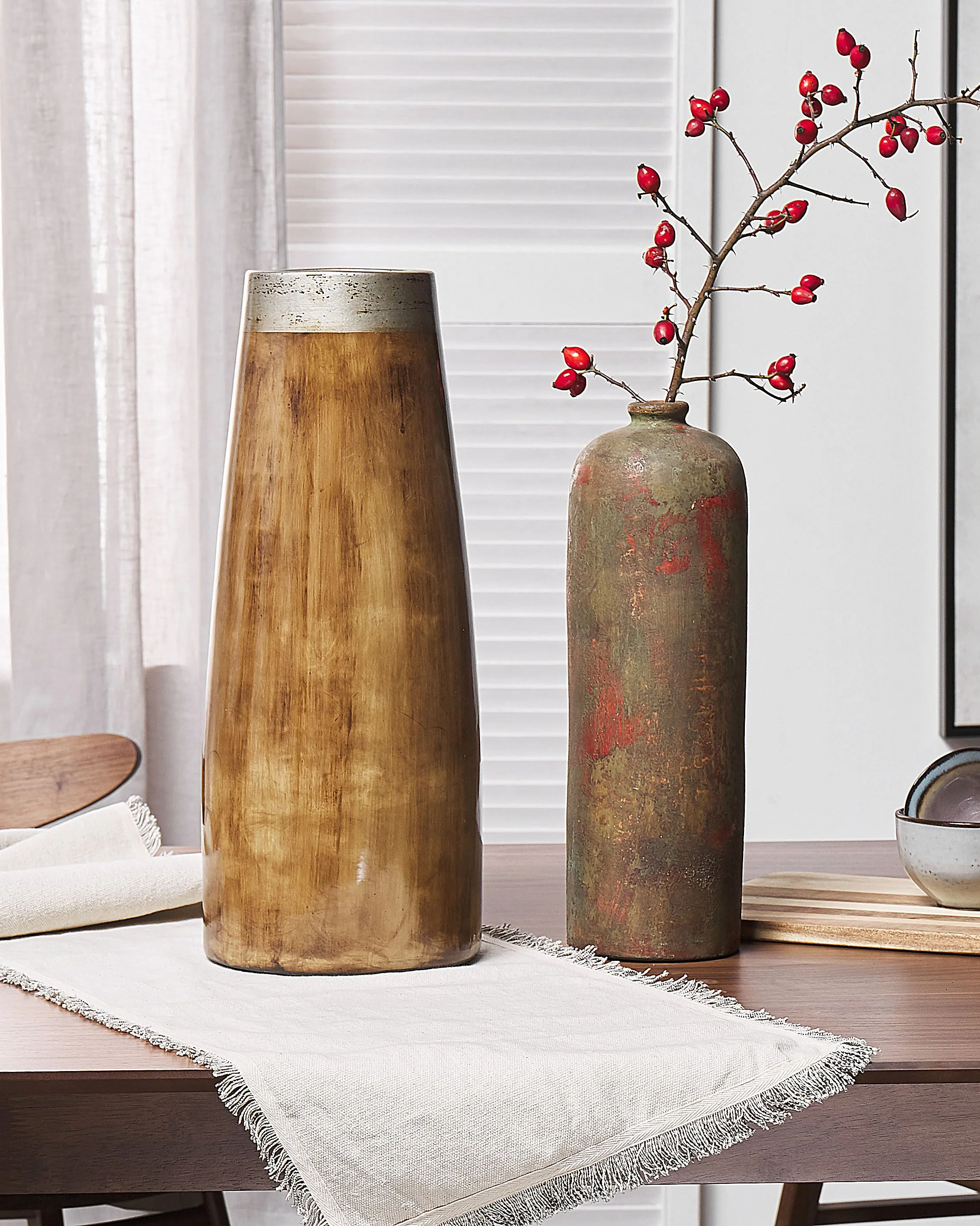 Decoratieve vaas UBEDA Keramiek 41 cm Groen