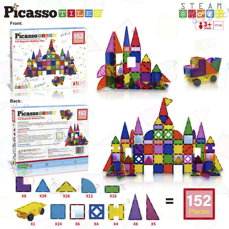 Legetøj Picasso Tiles 152pc Magne