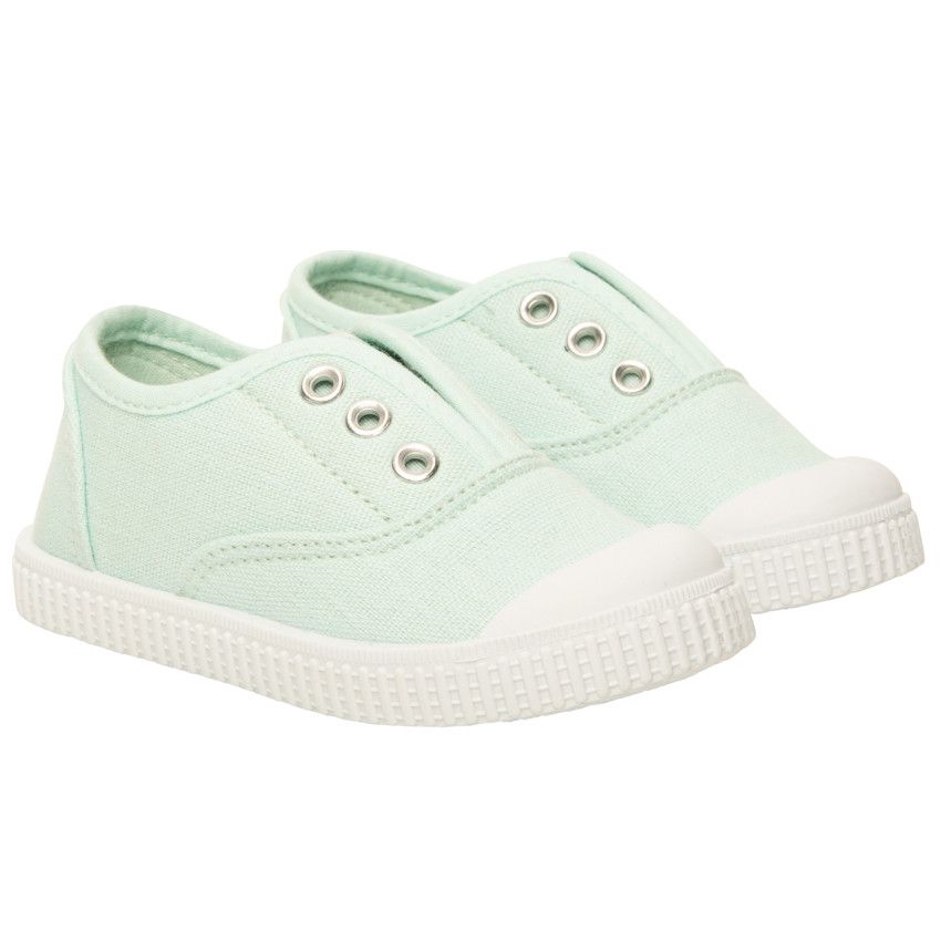 Baskets basses aqua en toile sans lacets - Bleu moyen