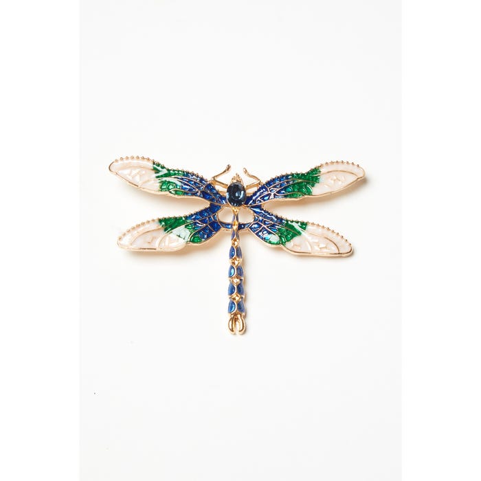 Veritas-Broche libelle met steentje