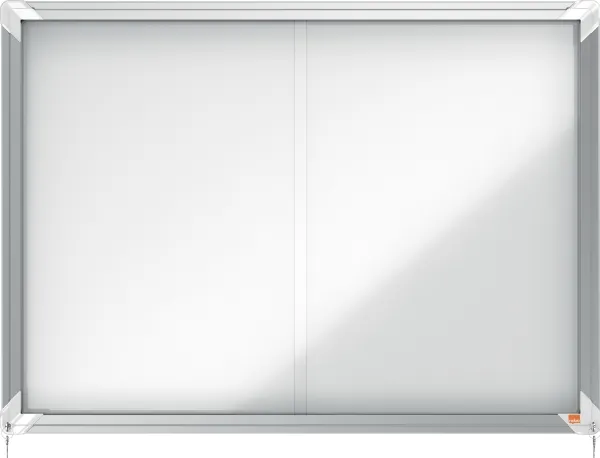 Nobo Premium Plus magnetisk låsbart opslagsskab med skydelåge 8xA4 Hvid