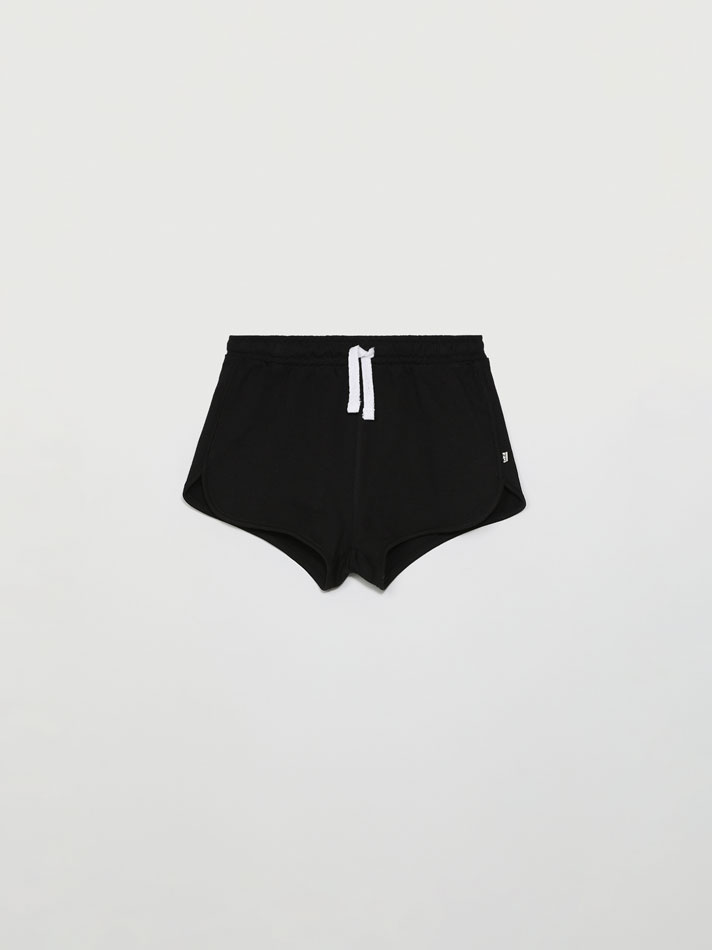 Conjunto de 2 shorts de lã polar lisos e básicos - Preto