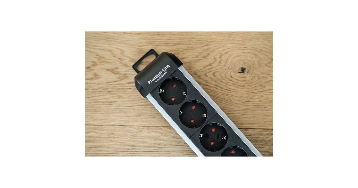 BrennenstuhlPremium-Alu-Line stekkerdoos 12-voudig stekkerdoos  (Zwart/zilver)