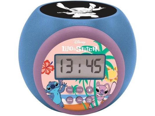 Lexibook Projektor-Wecker Stitch Rundlicher Disney Stitch Wecker mit LCD-Anzeige