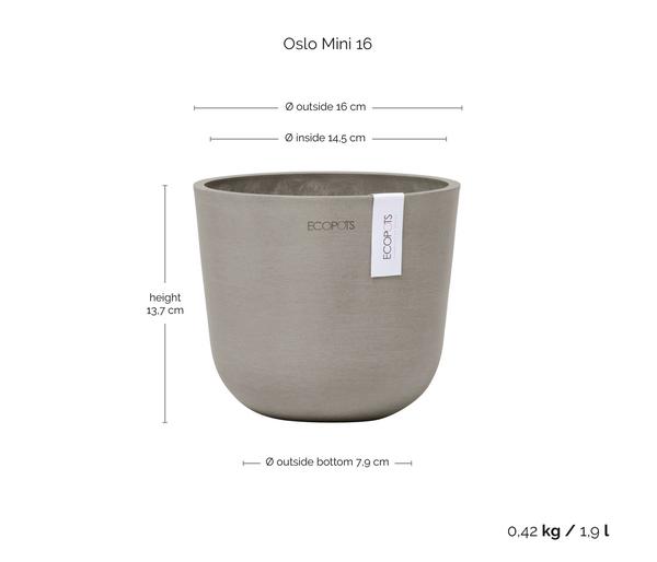 Ecopots Kunststoff-Topf Oslo Mini, rund