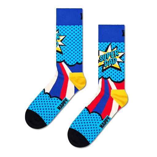 Happy Socks Super Dad Gaveæske 3-pak Strømper, Red, 41-46
