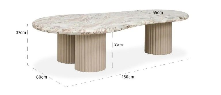Salontafel 212369 Coronel B150 x D80 x H37 cm