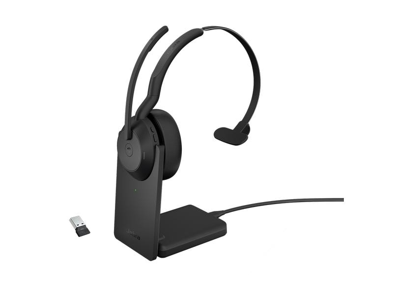 Jabra Headset Evolve2 55 Mono MS, USB-A, inkl. Ladestation Das professionelle Headset, mit dem Sie alle Aufgaben erledigen können, die Ihr hybrider Arbeitstag mit sich bringt