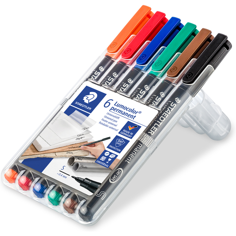 Staedtler Folienschreiber Lumocolor permanent S, 6er Etui, assortiert