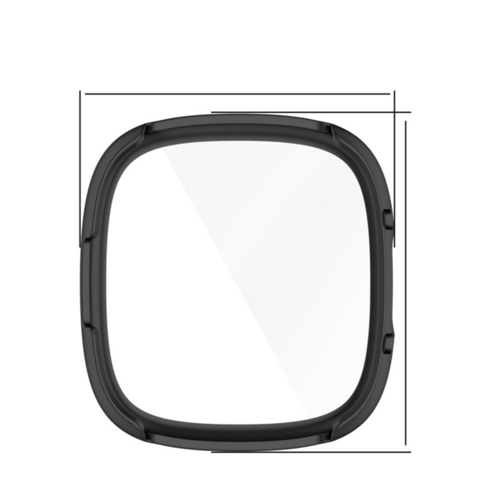 Fitbit Versa 4 / Sense 2 Hardcase Bumper Hülle mit Displayschutz - Schwarz