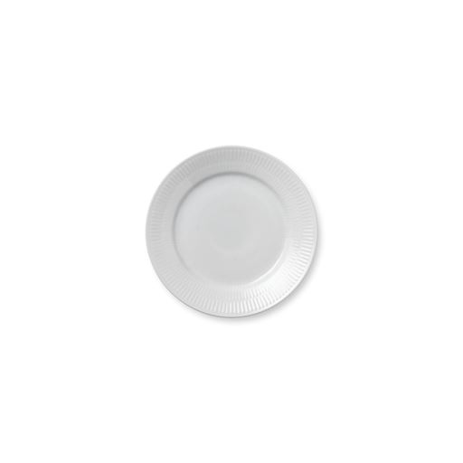 Royal Copenhagen Hvid Riflet Desserttallerken, Hvid, Ø19 cm