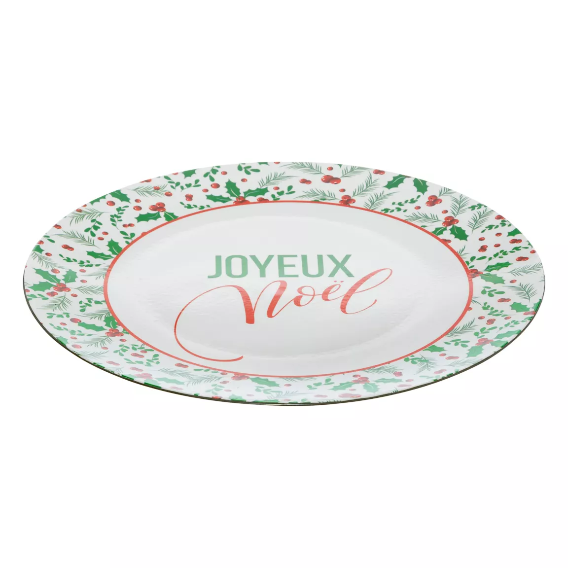 Lot de 12 dessous d'assiette (D33 cm) Houx de Noël