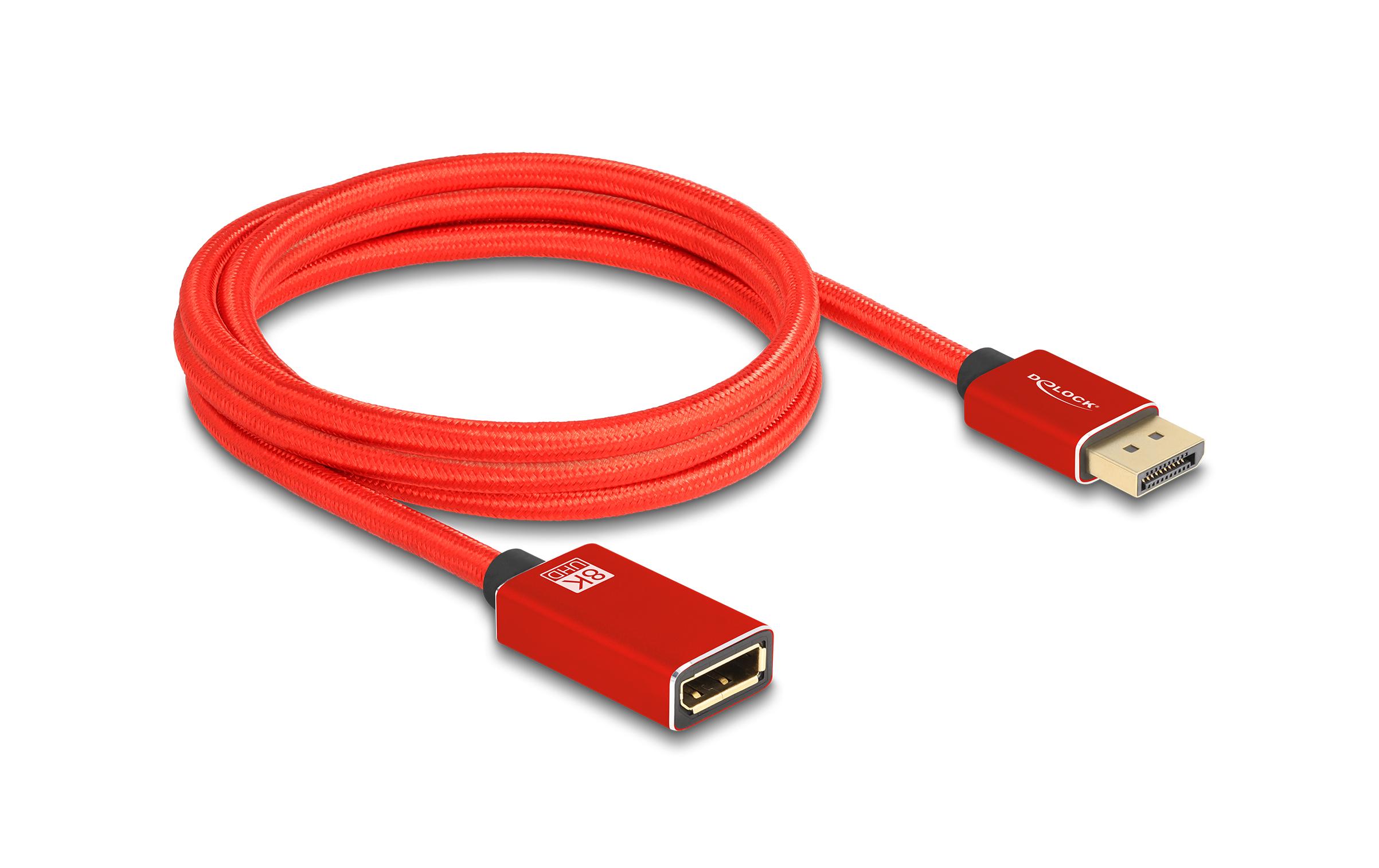 Verlängerungskabel 8K 60 Hz DisplayPort - DisplayPort, 2 mDelock DisplayPort Verlängerungskabel 8K 60 Hz 2 m