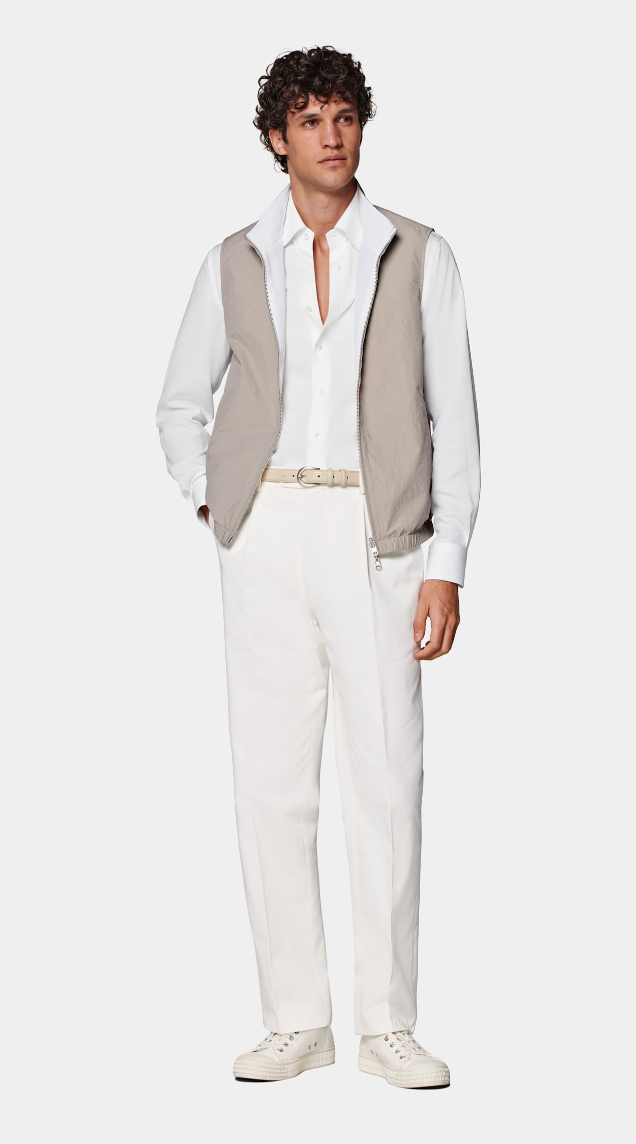 Veste sans manches réversible taupe
