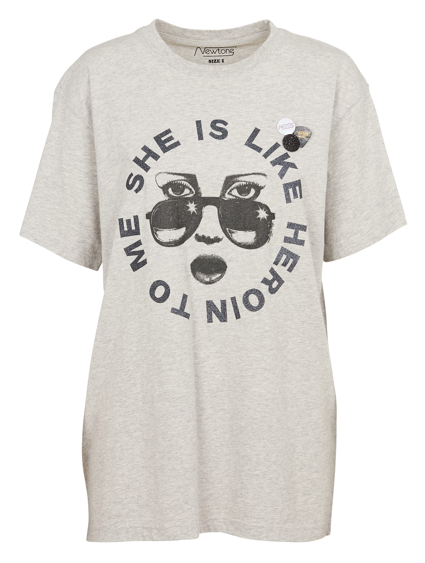 TRUCKER HEROIN - Tee-shirt droit col rond sérigraphié en coton | Gris