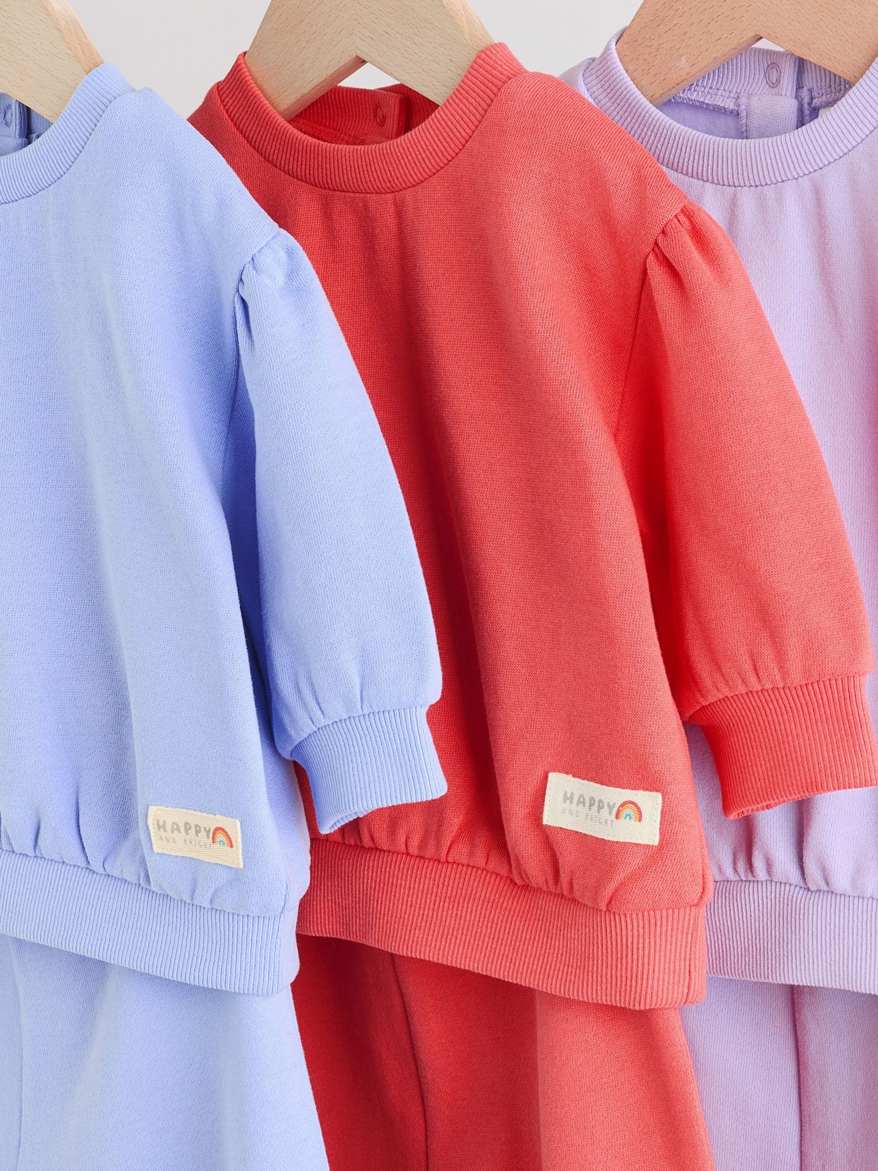 Paars/roze/blauw - Baby sweatshirt en joggingbroek 6 -delige set (0mnd -2jr)