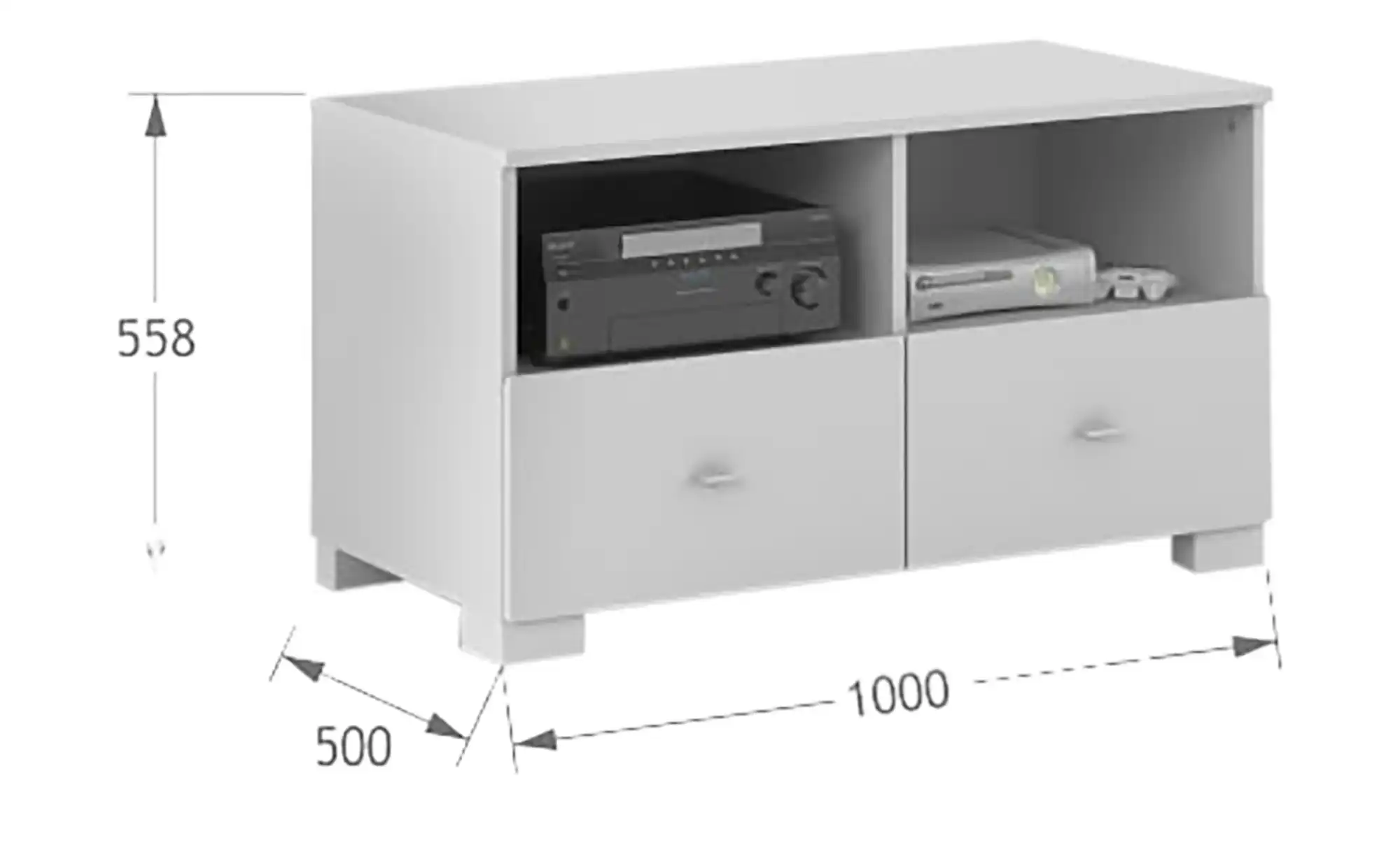 TV-Unterteil Uni White
