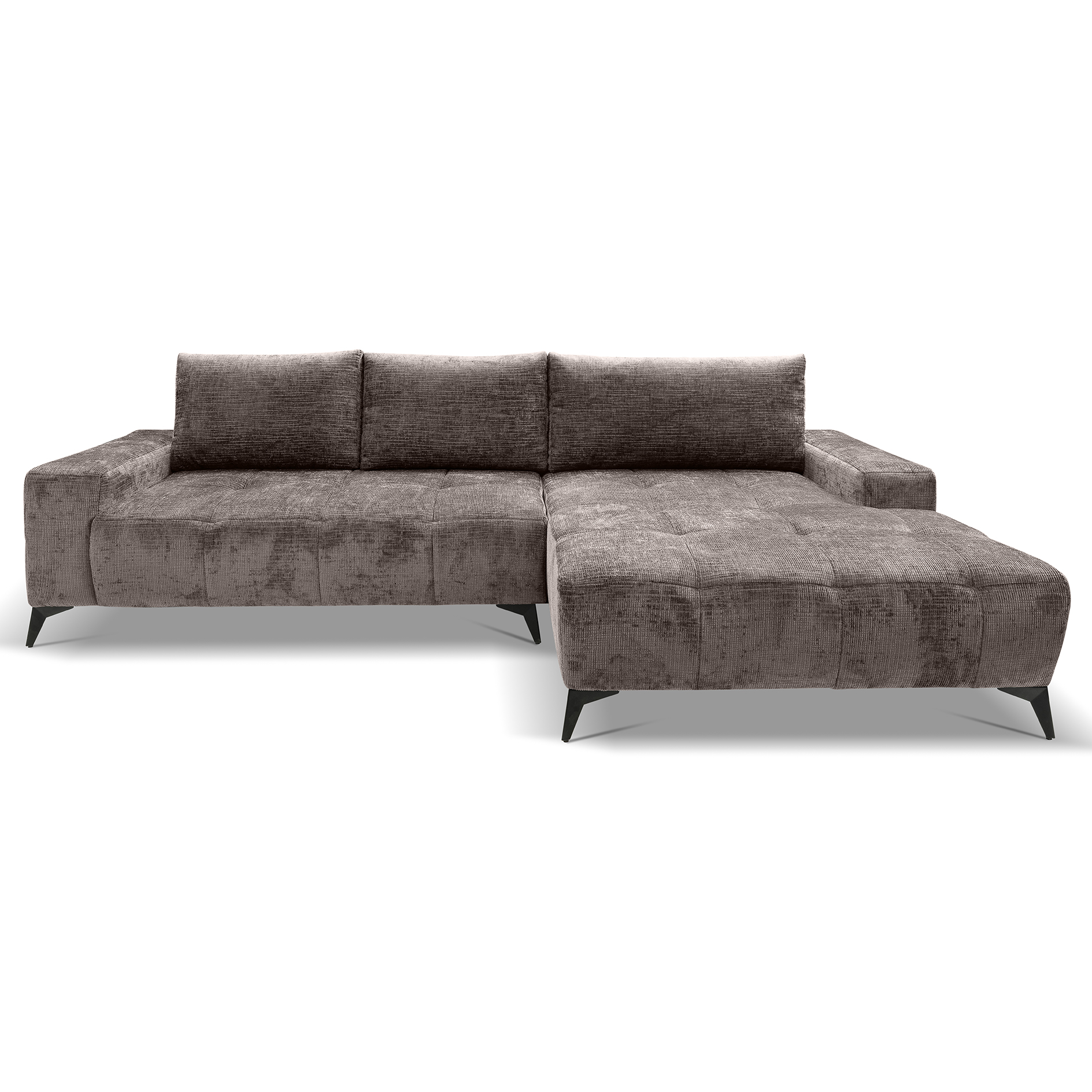 Ecksofa - stone - Liegefunktion - Staukasten - Longchair rechts