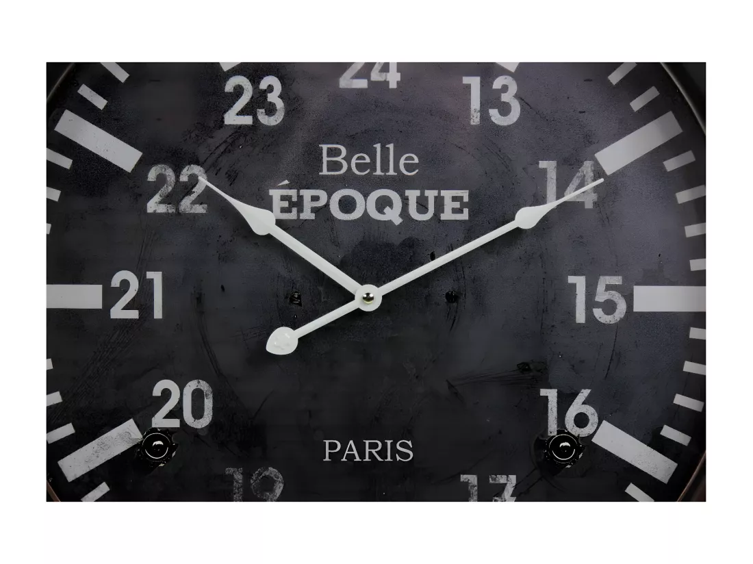 Horloge ancienne murale belle epoque Métal Bleu - Décoration d'Autrefois