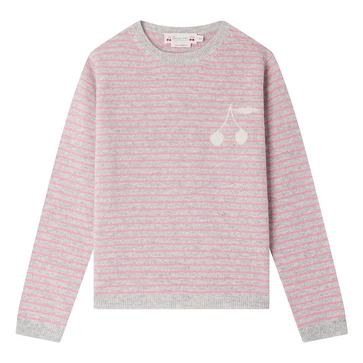 Bonpoint Pull Cachemire Rayé Brunelle | Rose