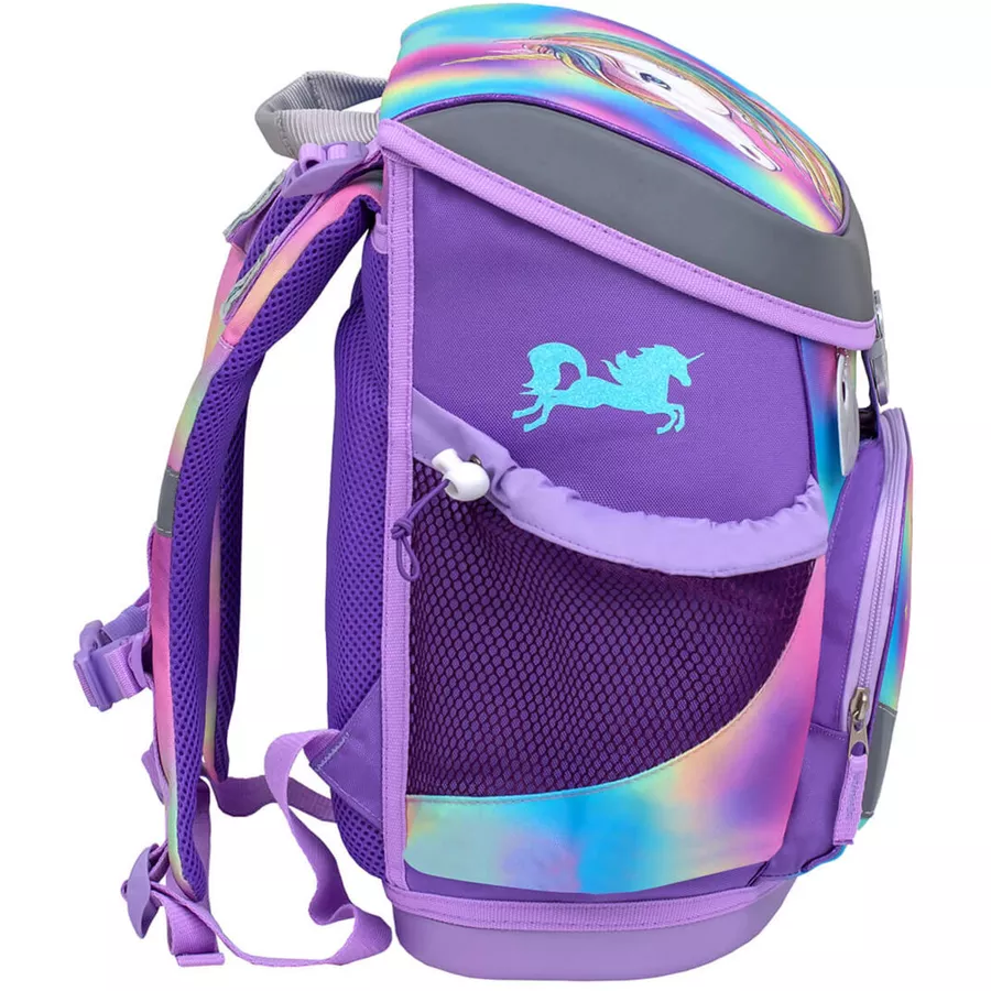 Belmil Schulranzen Mini Fit Schulranzen Set 4-teilig mit Brustgurt Rainbow Color