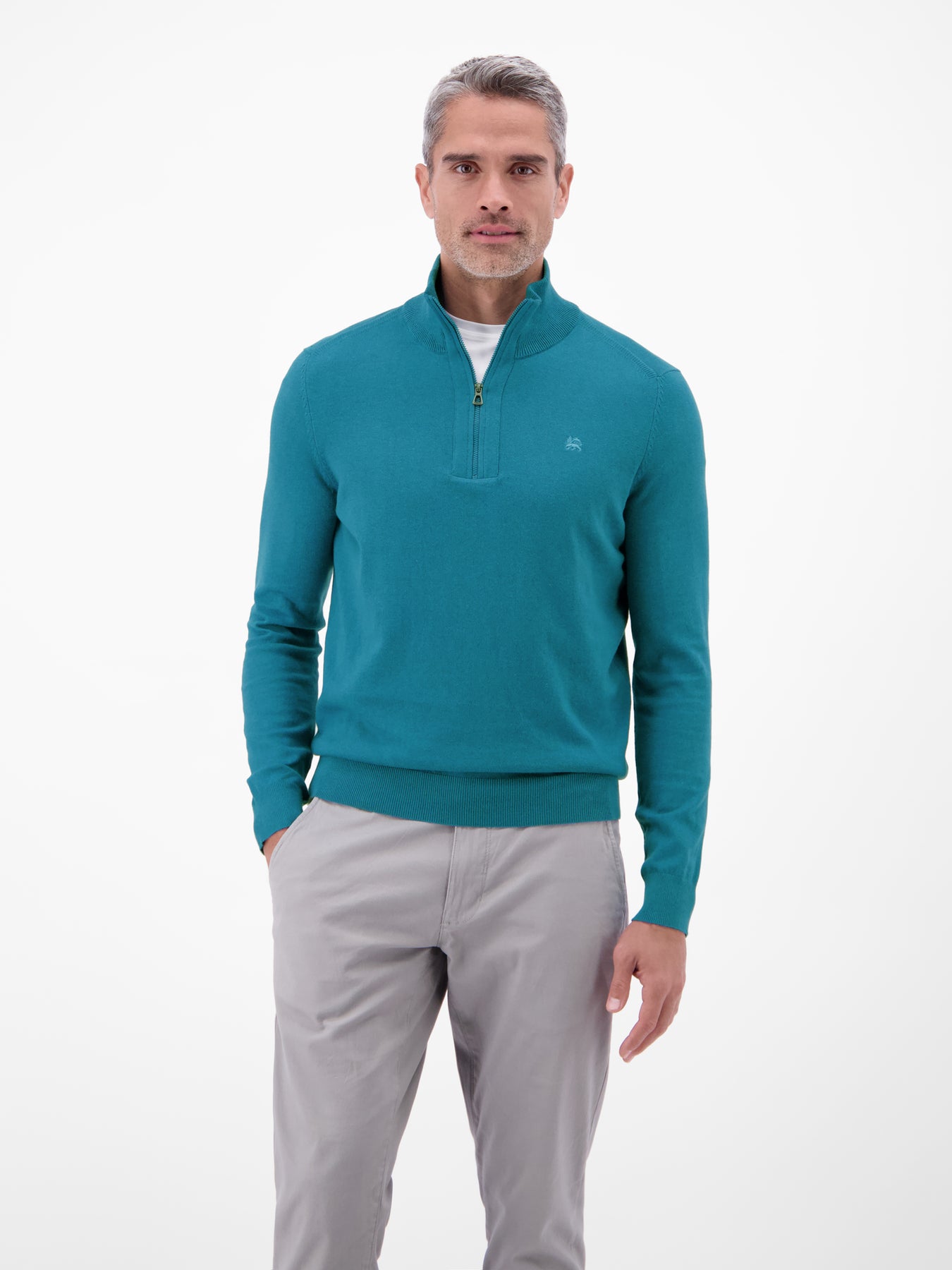 Flachstrickpullover mit Troyerkragen