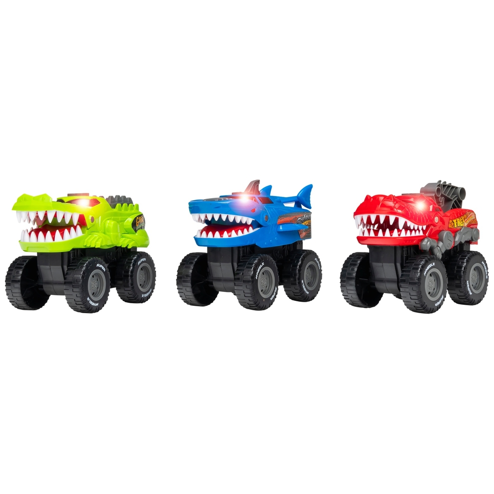 Super Wheelz Licht- und Sound-Tiermonster-Truck 3er-Pack