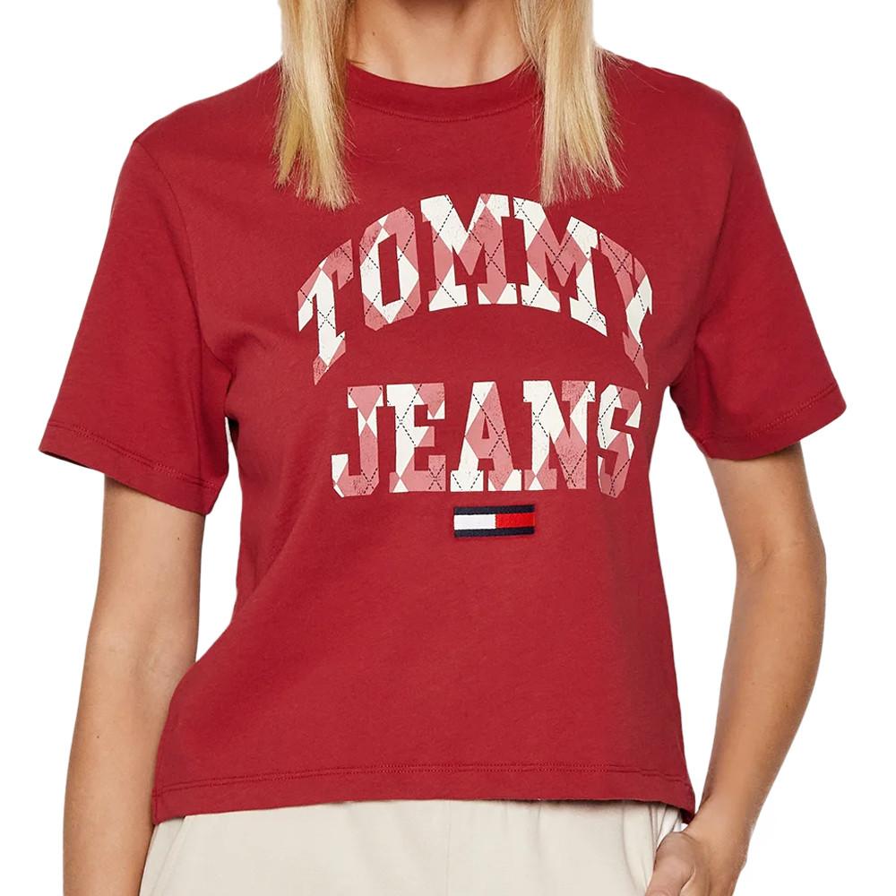 Tommy Hilfiger T-shirt Rouge Femme Tommy Jeans Classic College