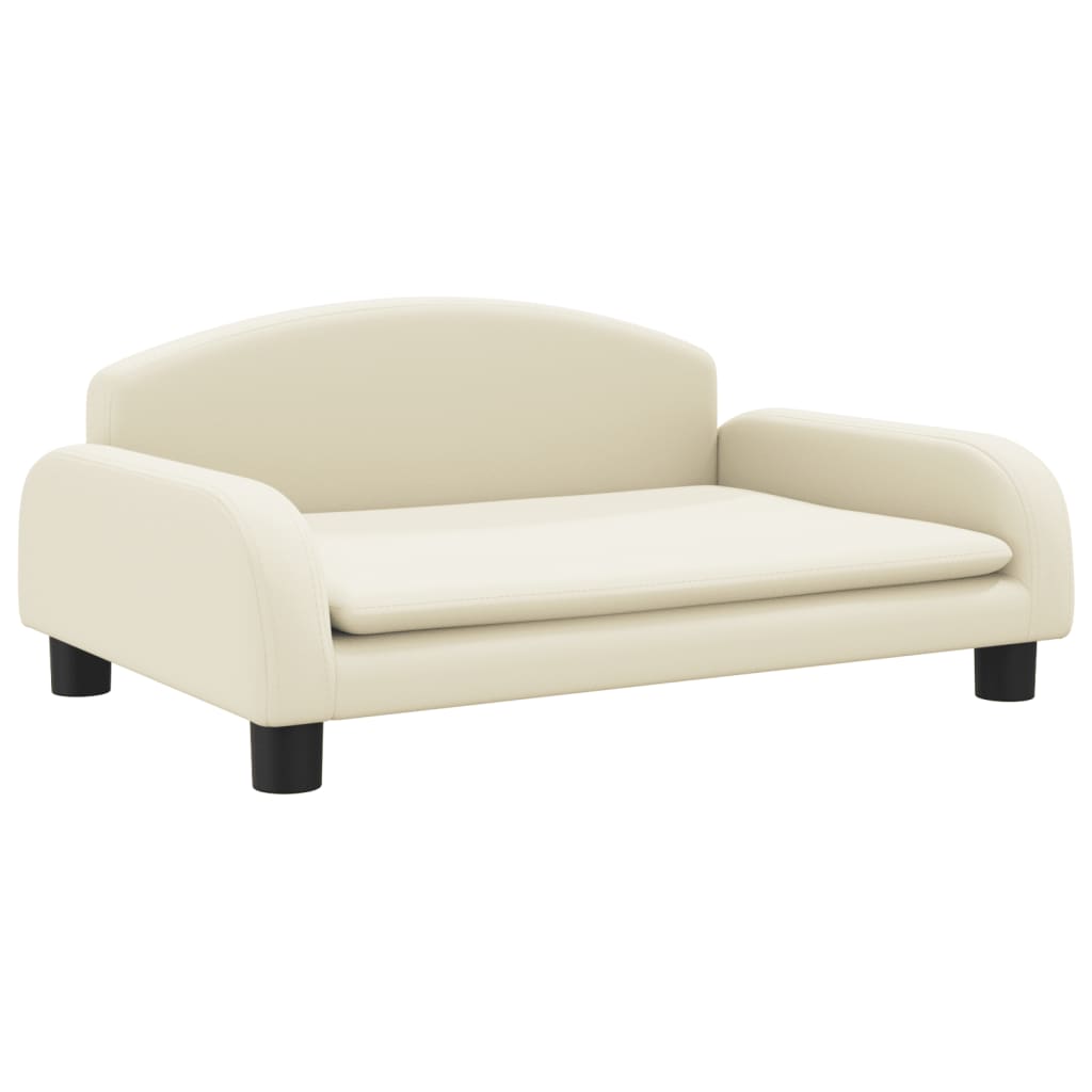 Cama para cães em couro sintético creme vidaXL, 70x45x30 cm