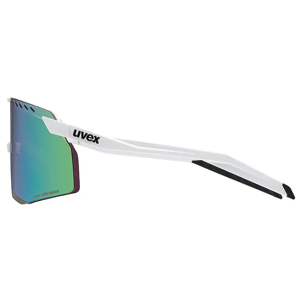Uvex Pace Stage CV Sport Zonnebril Mat Wit met Mirror Green Lens