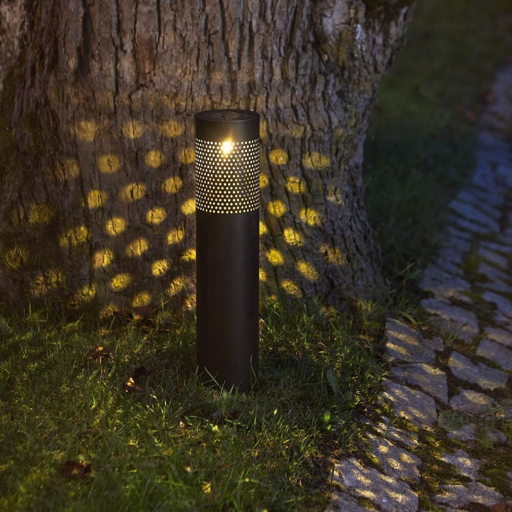 LED-zonnepadverlichting Blace in zwart 0,06W IP44 met schemersensor en grondpen 390mm