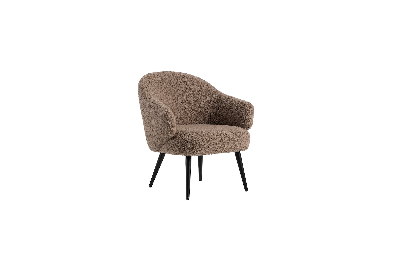 Dublin stol med sorte ben, tekstil Glore mørk beige