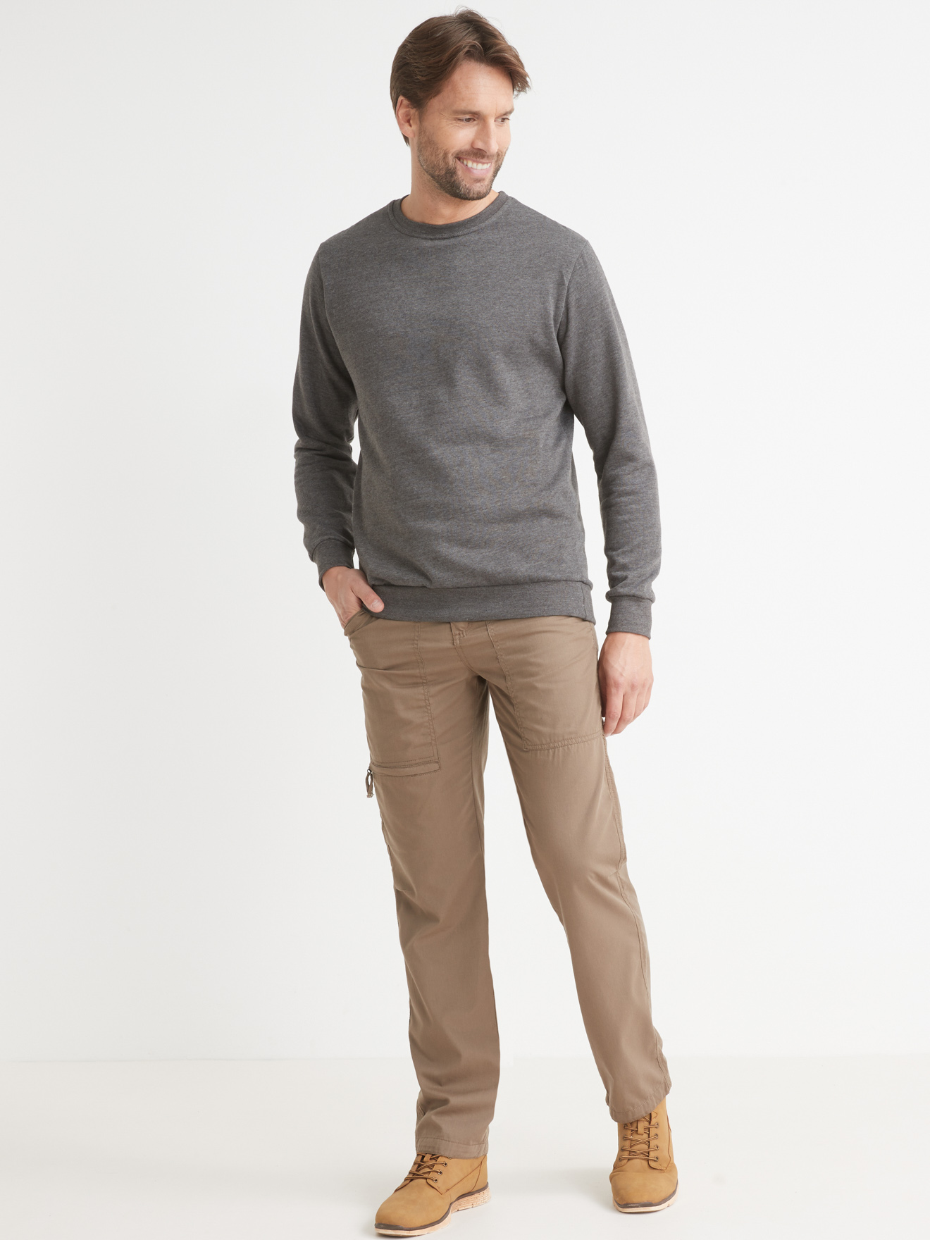 Sweat-shirt encolure ronde molleton