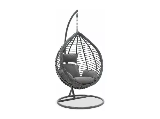 fauteuil suspendu balancelle de jardin carla métal coussin gris