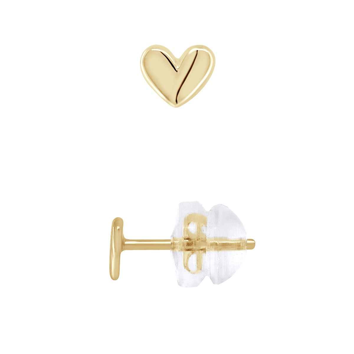 Boucles d'Oreilles COEUR - Or Jaune