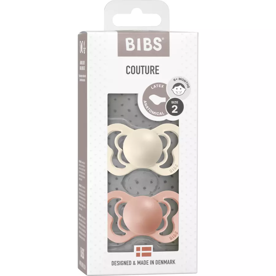 BIBS® Schnuller Couture Ivory  Blush Latex 6-36 Monate, 2 Stk.