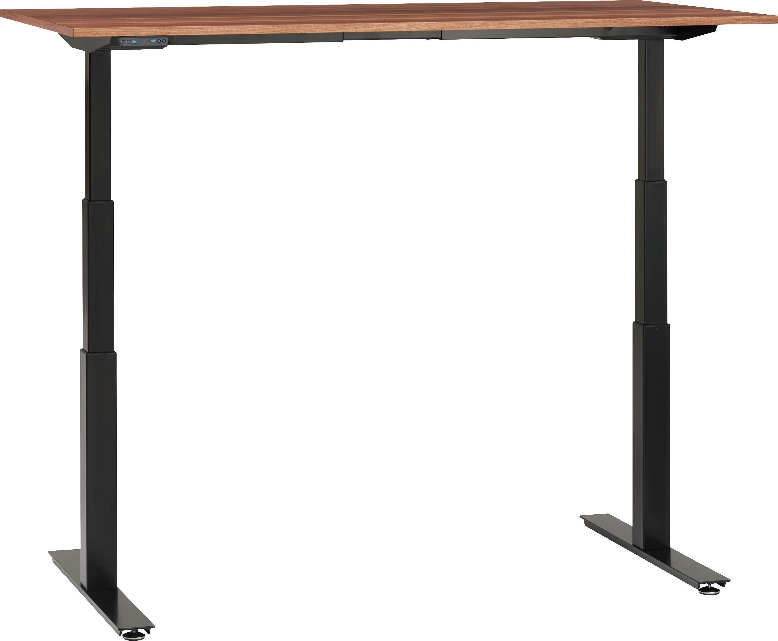 FLEXCUBE PROFI Schreibtisch höhenverstellbar - Nussbaum / B: 140.0 cm x T: 80.0 cm x H: 67.0 cm