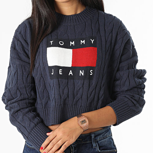 Pull Crop Femme Center Flag 4261 Bleu Marine