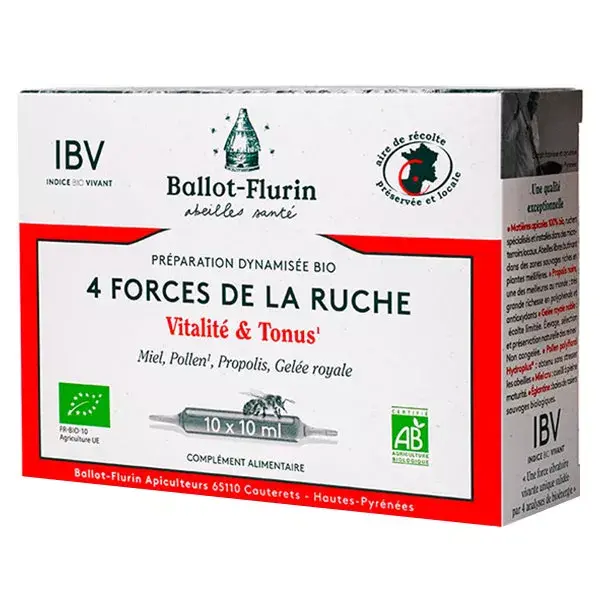 Ballot-Flurin Santé Energized Organic Preparation 4 Strengths of the Hive Organic 10 ampolas