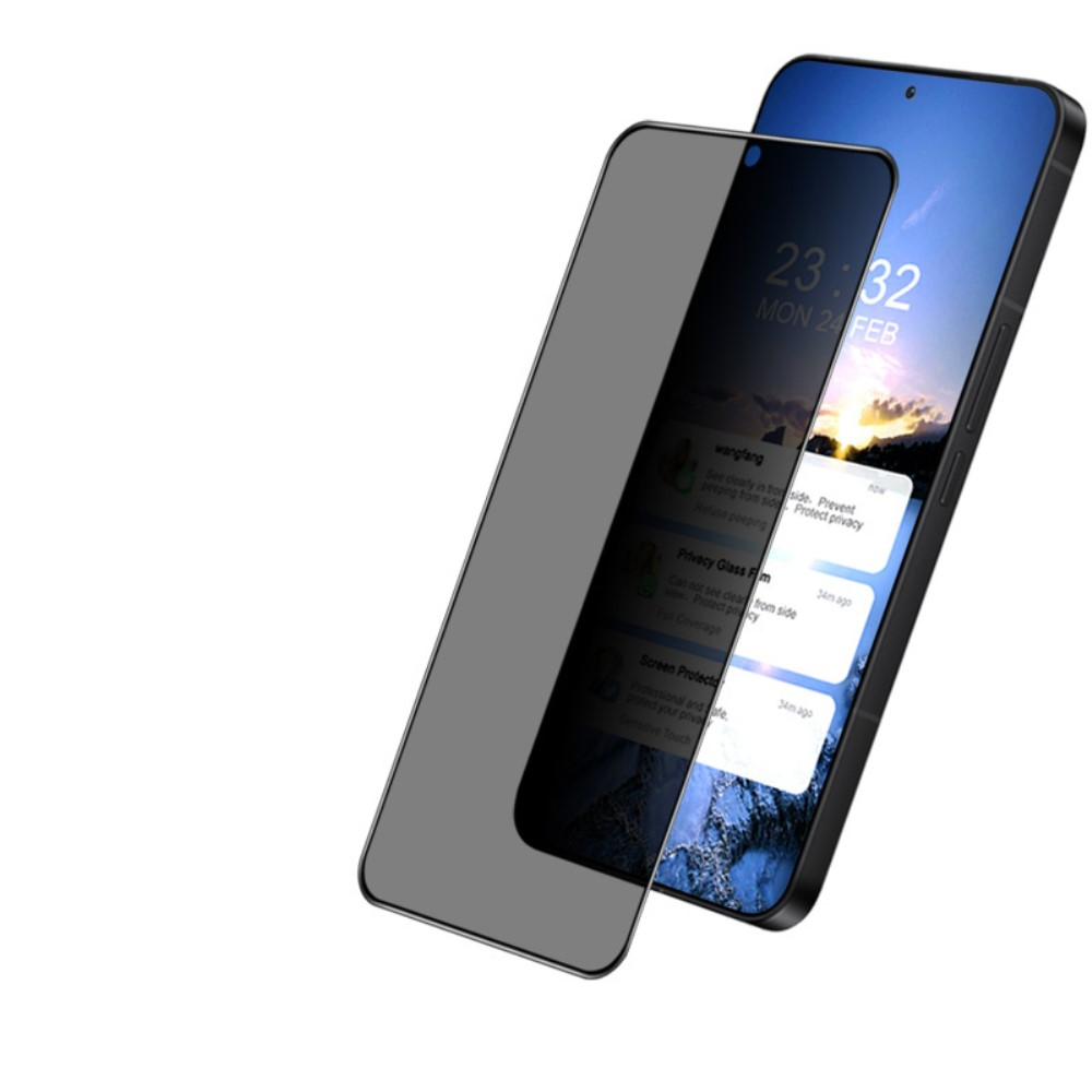 Samsung Galaxy S24 Privacy Vollbild Panzer Glas Display mit Rahmen