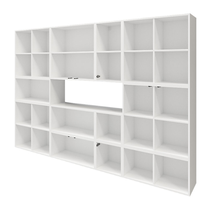 Meuble de rangement avec tiroirs blanc et effet chêne GoodHome Atomia H. 187,5 x L. 262,5 x P. 37 cm