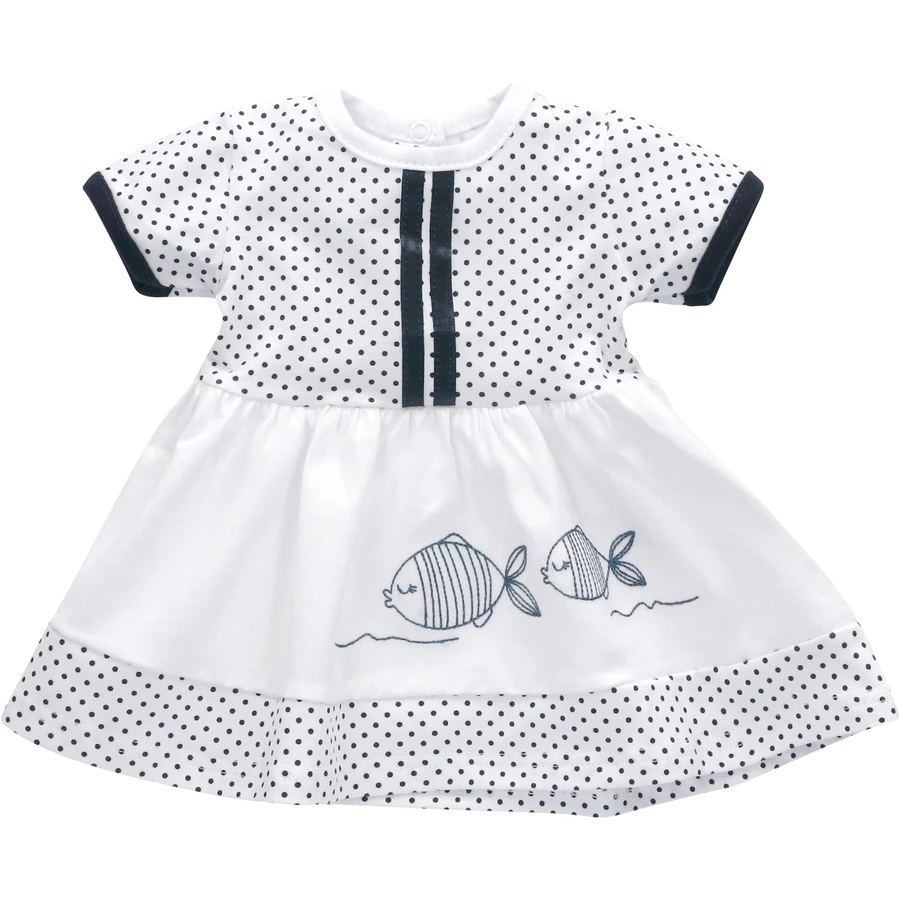 Baby Sweets 3tlg Set Kleid + Shorts + Mütze Lieblingsstücke Kleider weiß navy