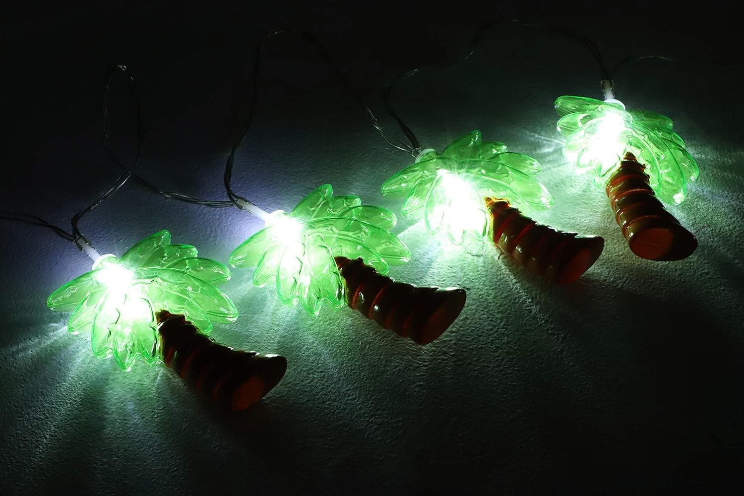 (3m) 20 LED's Sommer Deko USB Lichterkette Palmen Beleuchtung IP20 - Warmweiss