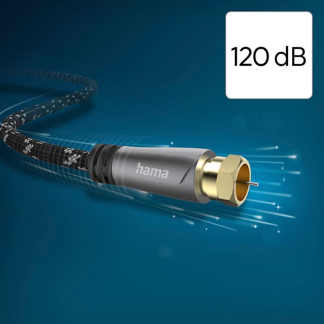 Hama SAT F-F 120 dB antennekabel (sort, 5 m)