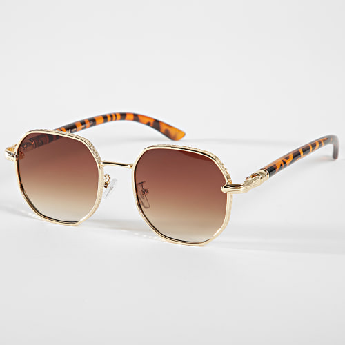 Lunettes De Soleil Doré Marron Dégradé